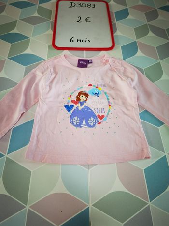 D3083 - tee-shirt fille 6 mois