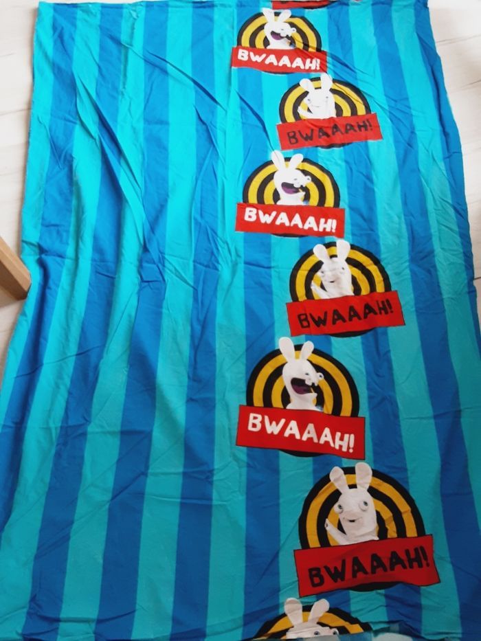 Linge de lit enfant une 1 personne parure de drap Housse de couette et Taie oreiller Lapins crétins - photo numéro 5