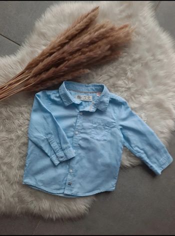 Chemise bleue 6/9 mois Zara