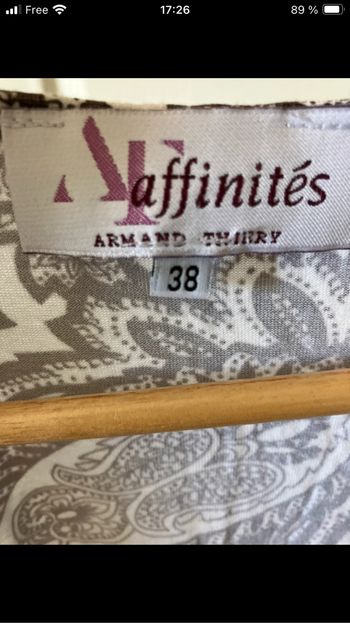 Robe été blanche marron imprimé
