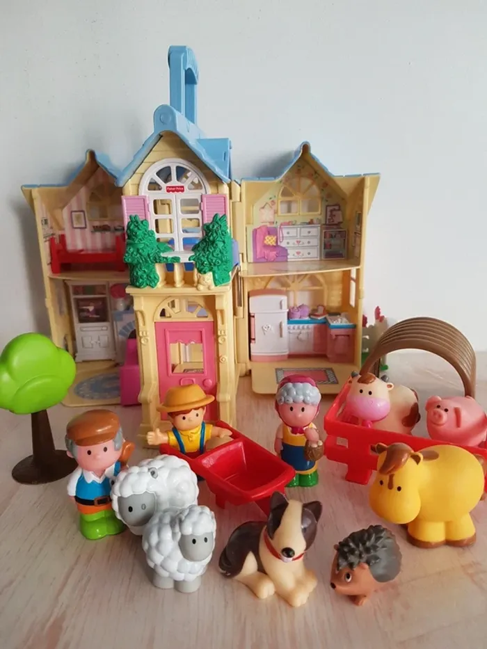 Maison, figurines et animaux de la ferme Oxybul