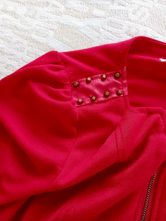 Boléro rouge zippé en taille S/M - photo numéro 4