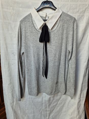 pull col chemise et noeud taille 42