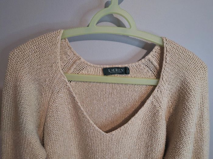Pull vintage ralph lauren femme - beige - taille XL - photo numéro 5