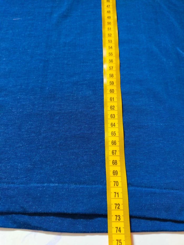 Haut long / mini-robe bleu vintage – Champion – T. S - photo numéro 12