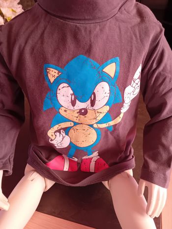 Haut longues manches gris Sonic 2 ans