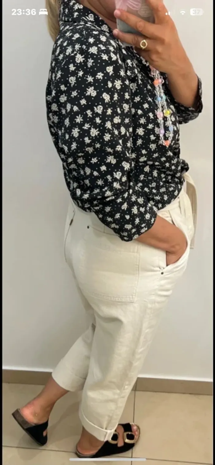 Chemise satinée a fleurs - photo numéro 6