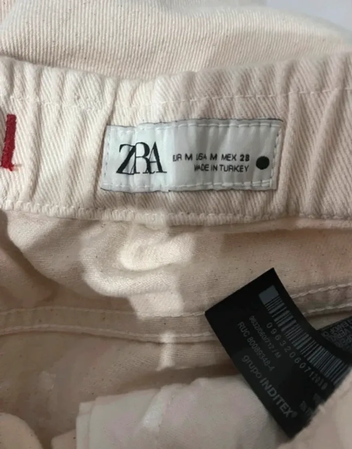 Jean beige Zara à jambes larges neuf - photo numéro 3