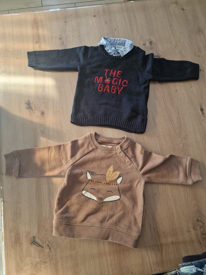 Lot de 2 pulls 12 mois