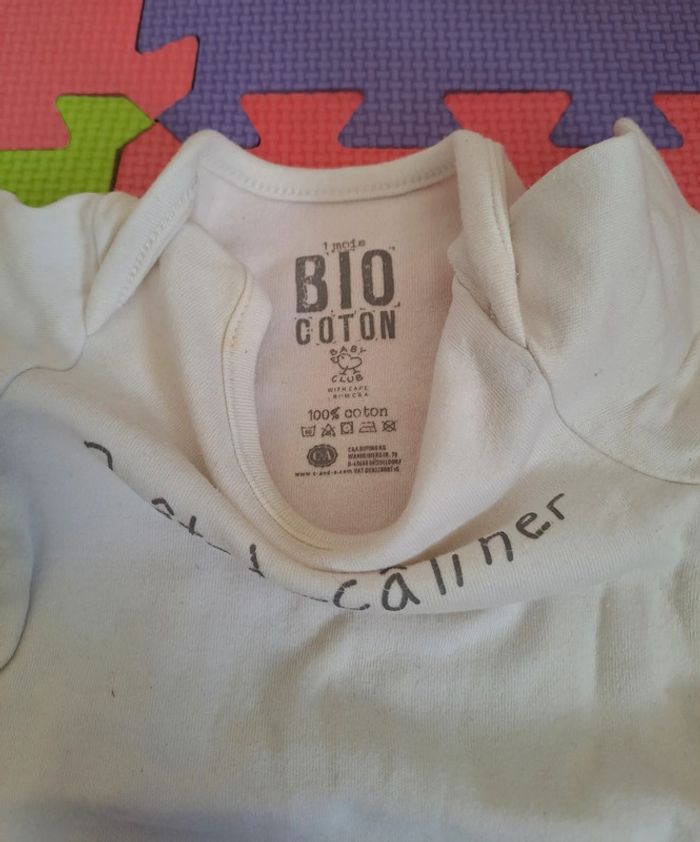 Body manches courtes blanc, C&A, taille 1 mois (56 cm) - photo numéro 3