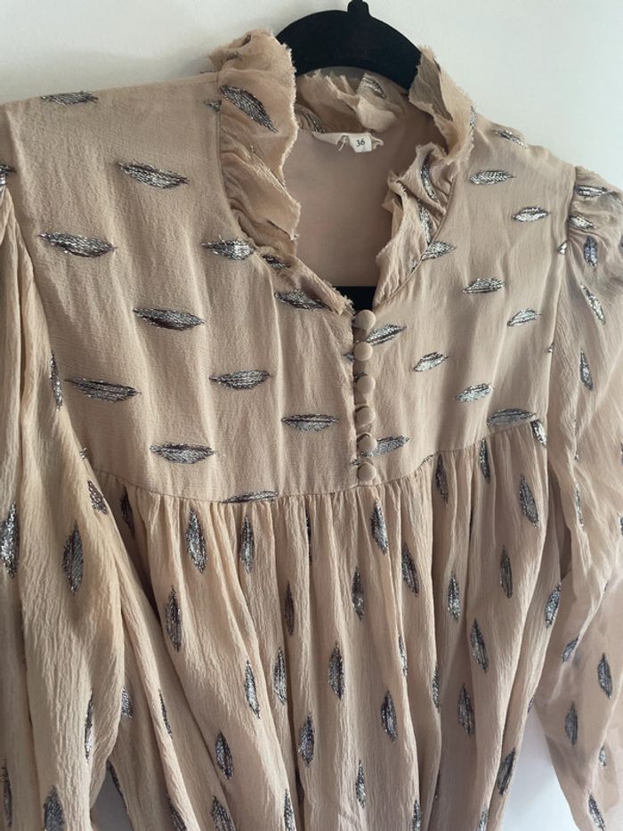 Robe en soie Pablo rose poudré - Taille 36 - photo numéro 3