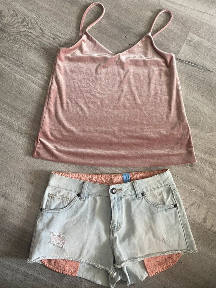 Ensemble short débardeur bretelles - photo numéro 2