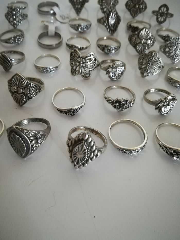Lot de 40 bagues métal vieillie argenté - photo numéro 3
