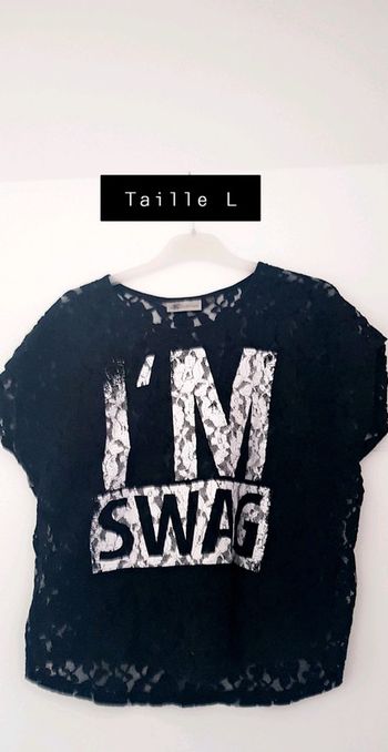 Haut  à  dentelle taille L