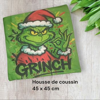 Housse de coussin Grinch Noël
