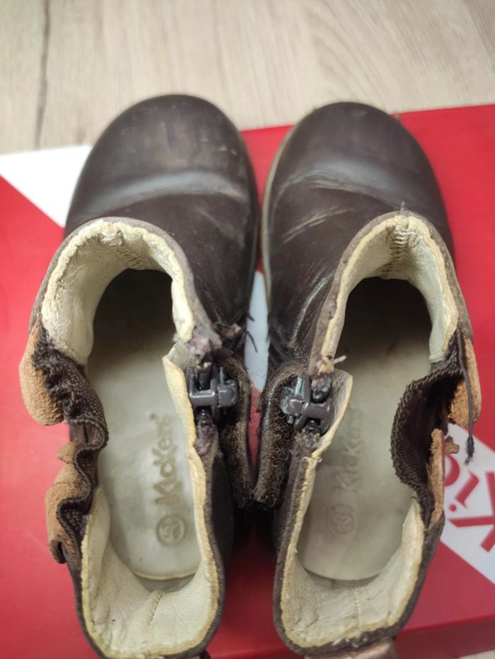 Bottines cuir marron Kickers 25 - photo numéro 5
