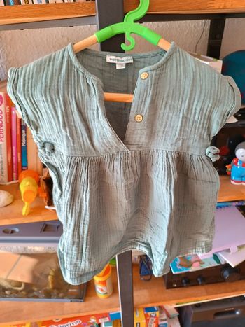 Robe verte gaze de coton Verbaudet fluide