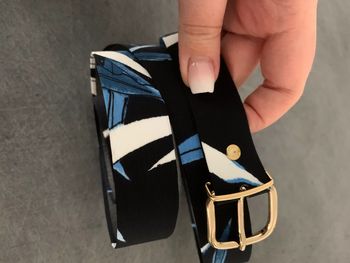 Ceinture en tissus bleu Vintage