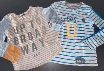 Lot 2 t shirt Ikks 8 ans tbe Un rayé moutarde/ blanc