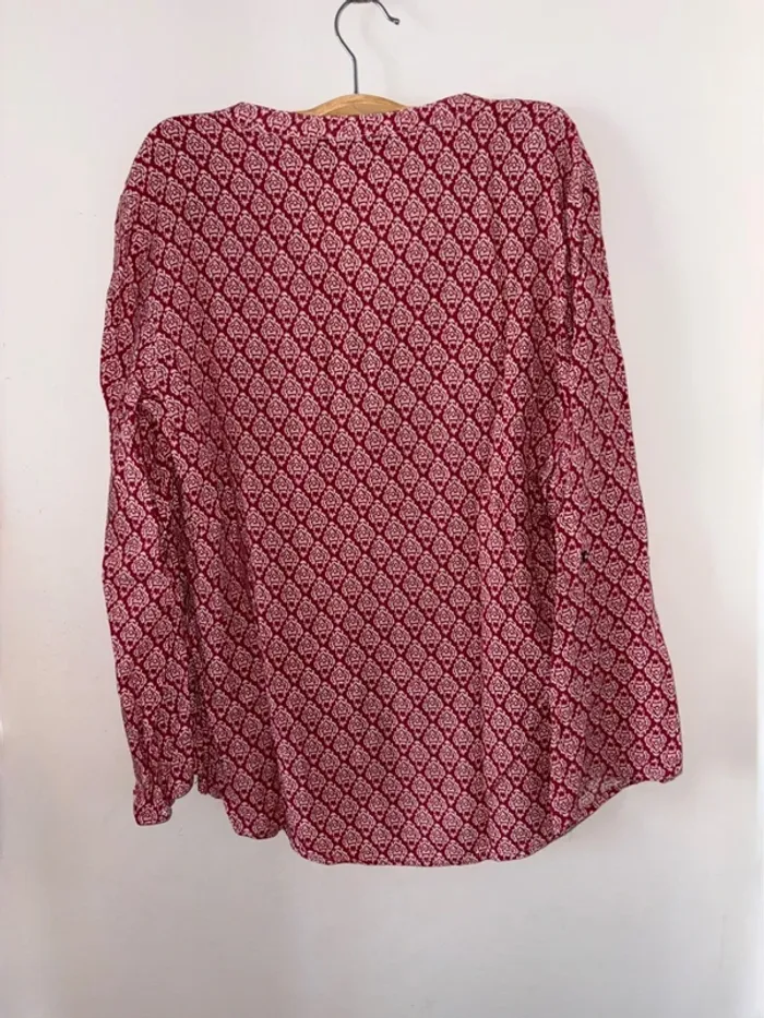 Blouse chemise femme rouge taille L it Hippie en très bon état - photo numéro 7