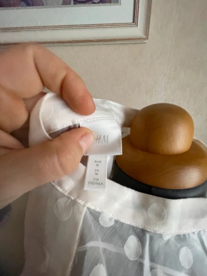 Robe organza écru jacquard à pois neuve t M - photo numéro 15