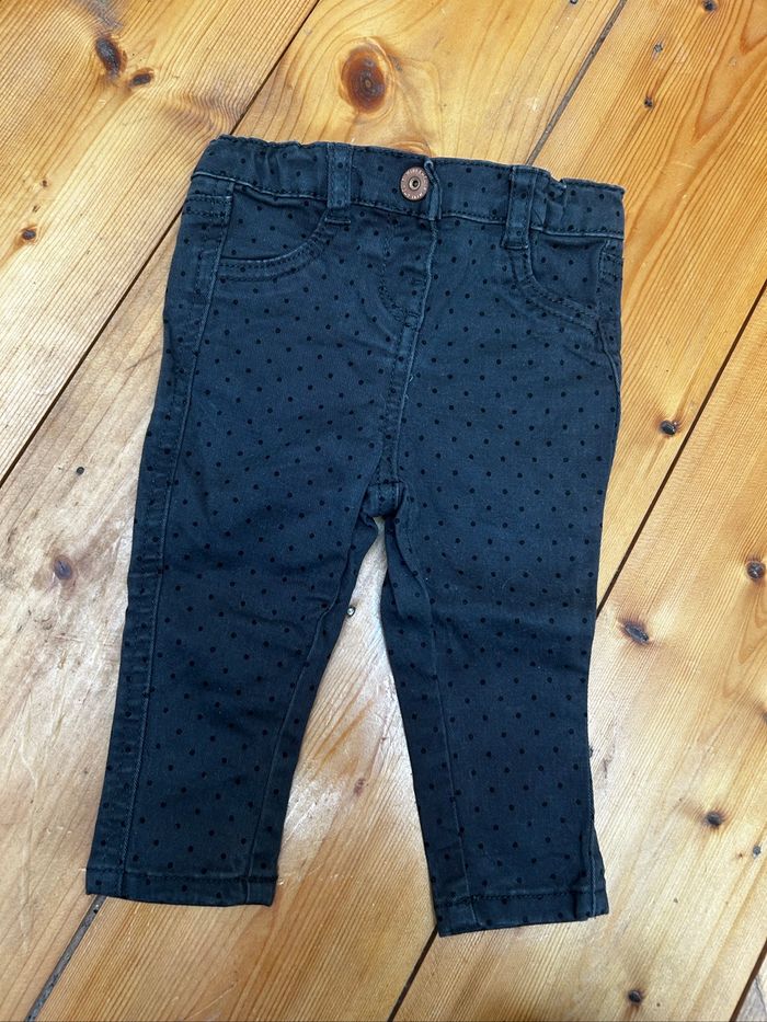 Jeans petit pois gris