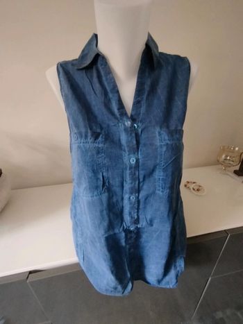 #chemise#bleue#sans manches