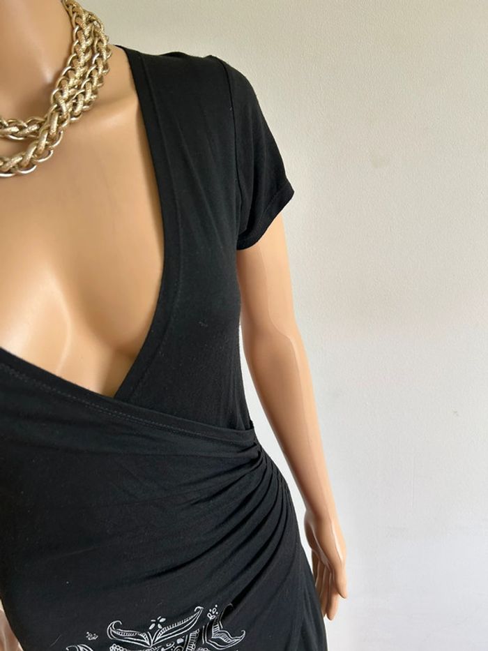 Robe noire décolletée à manches courtes Desigual taille S TBE - photo numéro 6