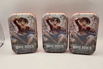 Lot de 3 Mini Tins One Piece Card Game Illustration Monkey D. Luffy (Contenu OP13)