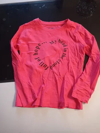 T-shirt manche longue rose avec motif