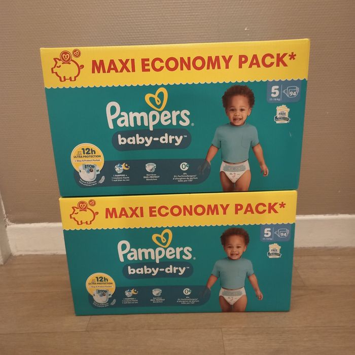 Pampers baby dry taille 5 (188 couches)