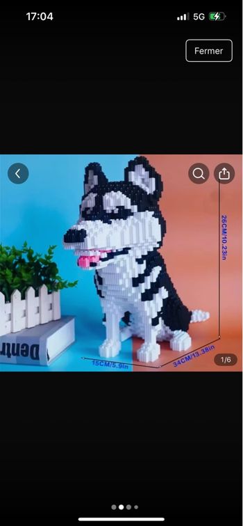 Kit de Construction Micro-Blocs XXL Husky Sibérien (Neuf)