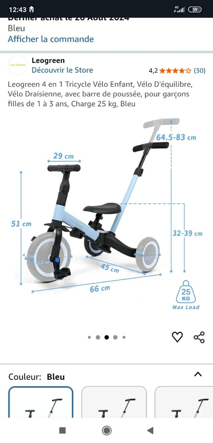 Tricycle 4 en 1 - photo numéro 4