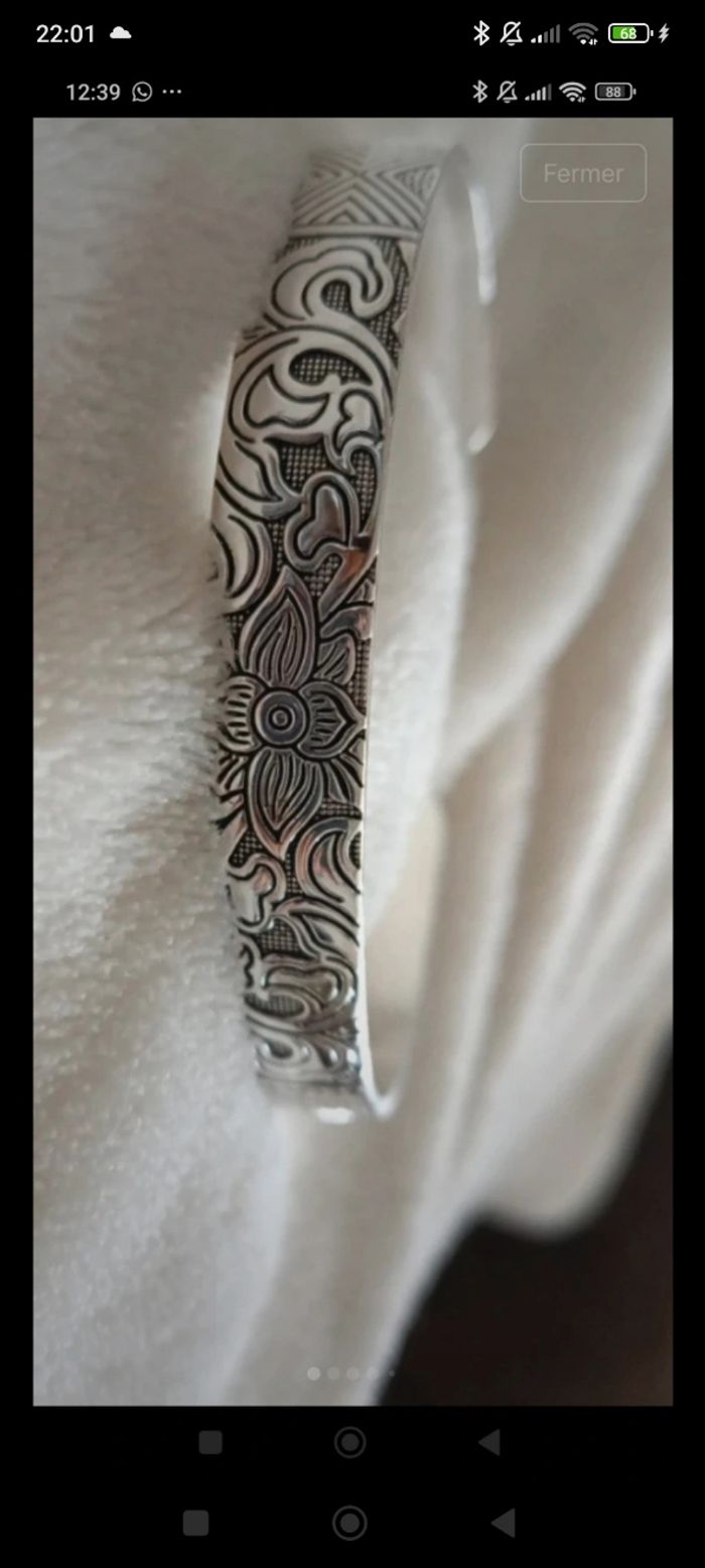Bracelet jonc poinçon visible 999