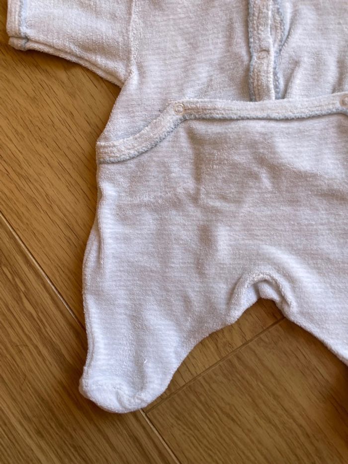 Pyjama naissance mixte chaud petit bateau bleu et blanc rayé mouton - photo numéro 12