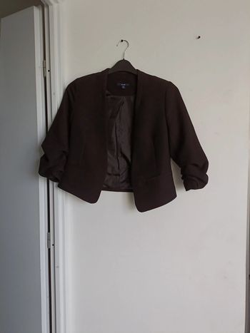 Veste blazer classique noire manche 3/4 mi longue - Kiabi - T36