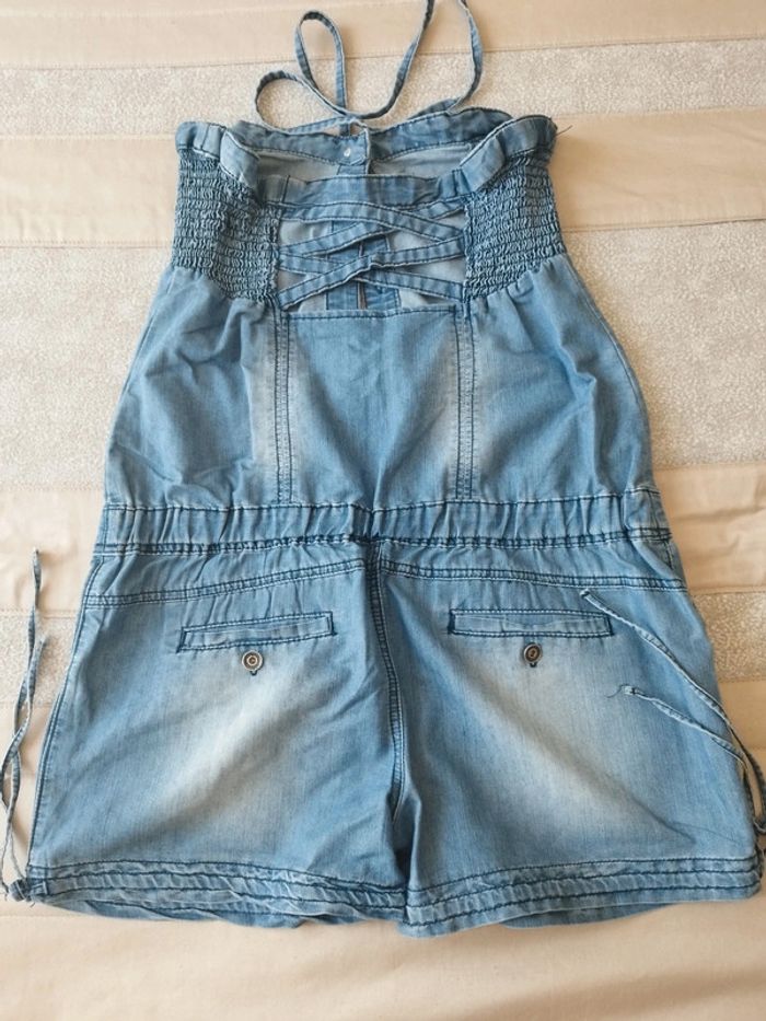 Combinaison short en jean - photo numéro 2