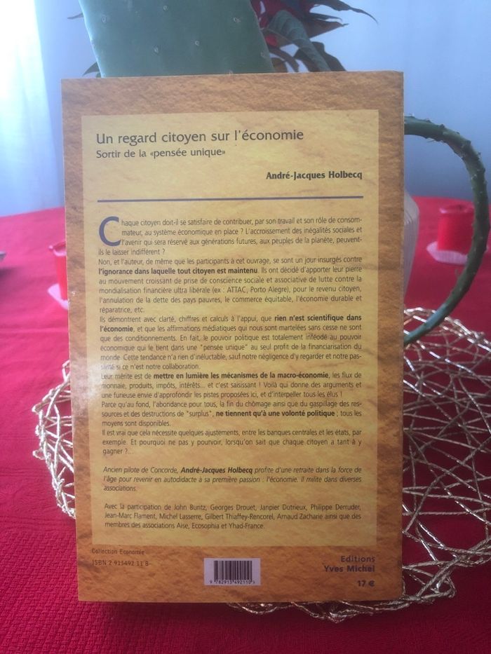 Un regard citoyen sur l’économie - Sortir de la pensée unique - André Jacques Holbecq - photo numéro 2