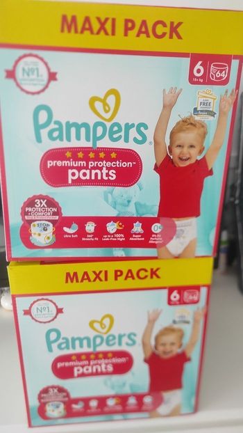 2 cartons Pampers premium protection pants taille 6