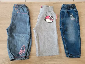 Lot de 3 pantalons fille en 9 mois