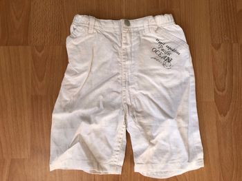 Beau short long/pantacourt blanc été T. 23 mois/86 cm Orchestra neuf avec étiquette