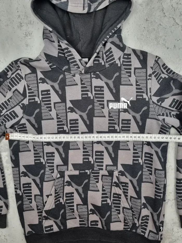 Sweat à capuche Puma gris – Taille 12 ans Garçon (mesures en photos) - photo numéro 8