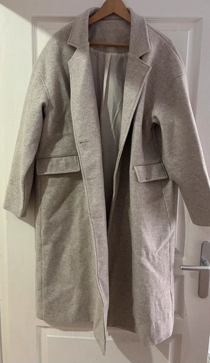 Manteau beige chiné - taille XL - Dazy - photo numéro 2