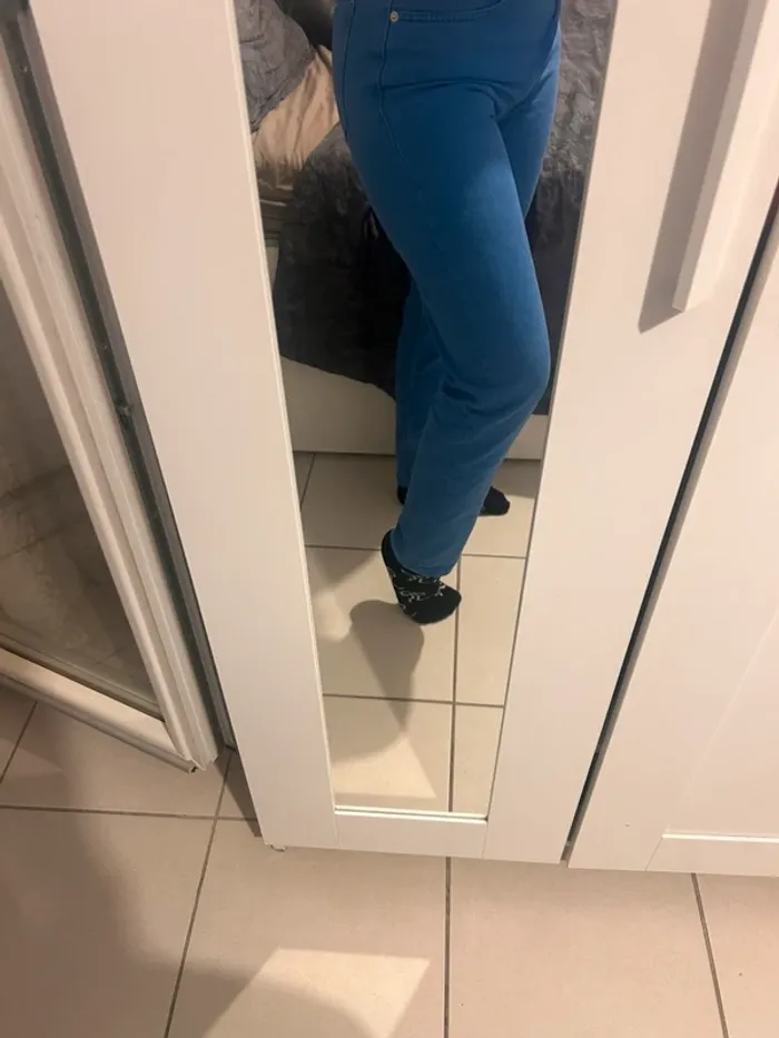 Jean Mom bleu électrique mango 38 - photo numéro 4