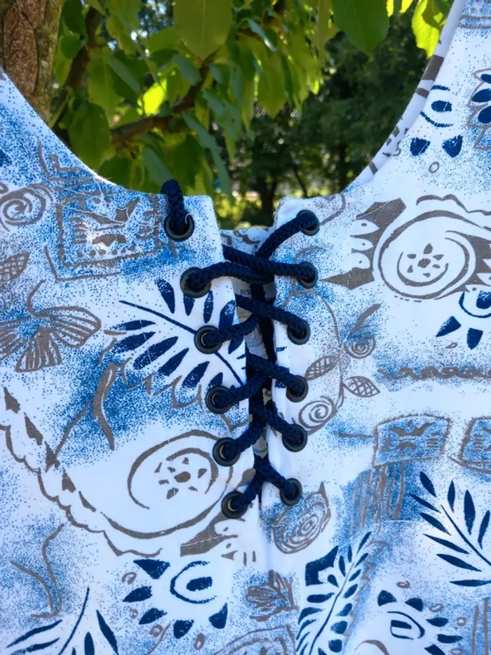 T shirt sans manche ou débardeur bleu taille L - photo numéro 5