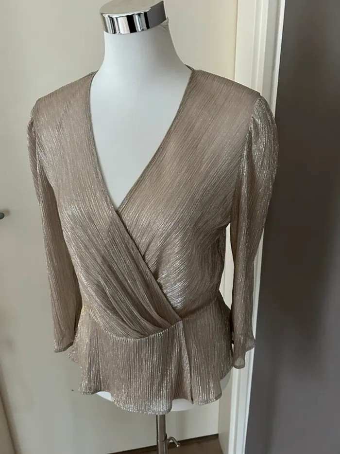 Pablo top haut blouse doré femme, taille 38 - photo numéro 2