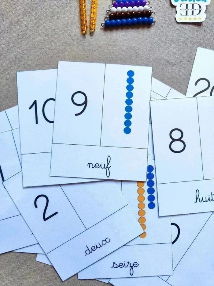 Kit de dénombrement avec perles Montessori de 1 à 20 - photo numéro 4