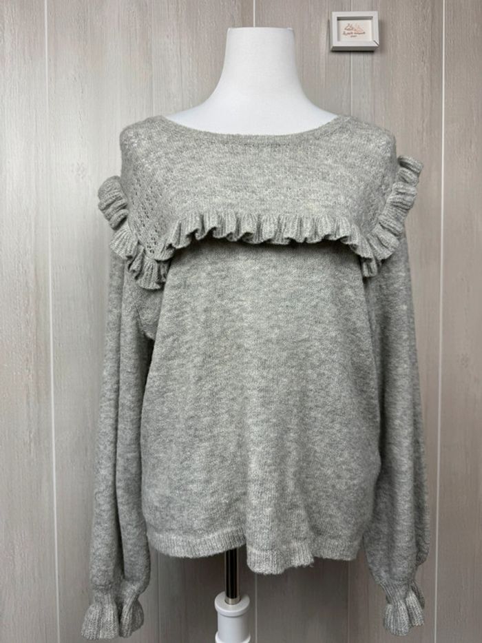Pull hiver avec froufrou femme taille L