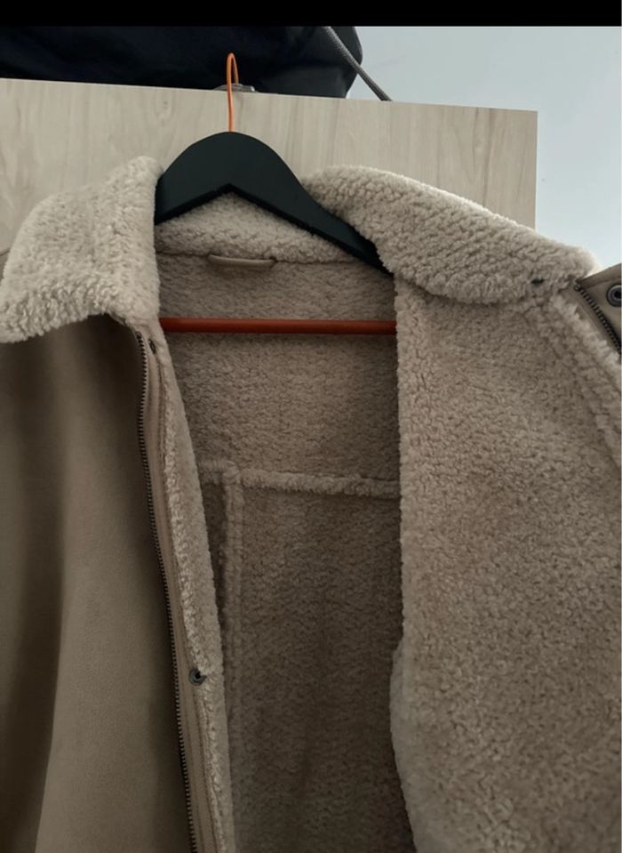 Manteau veste effet daim kiabi XL homme beige - photo numéro 5