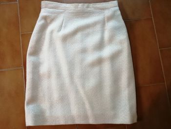Jupe droite blanc cassé Taille 36/38 Faite par une couturière